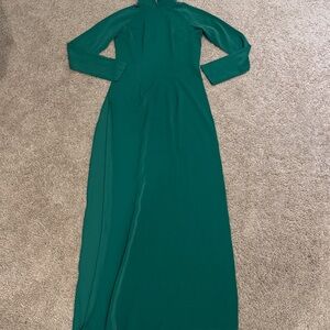 Chic Teal Long Sleeve Ao Dai